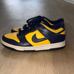 Nike Dunk Michigan Blue & Yellow Size 5.5 Youth